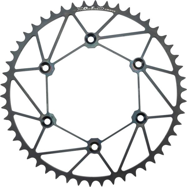 DIRT TRICKS - REAR SPROCKET CHROMOLY STL/ZIR 50T-520 BLK KTM/HUSQ - Image 1