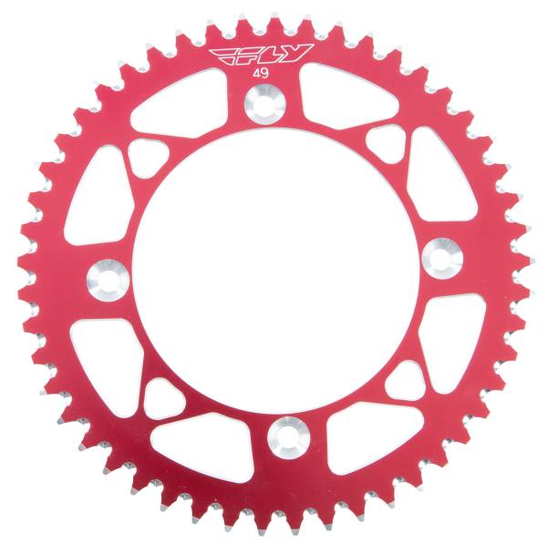 FLY RACING - REAR SPROCKET ALUMINUM 49T-420 RED HON - Image 1