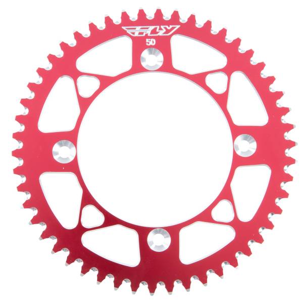 FLY RACING - REAR SPROCKET ALUMINUM 50T-420 RED HON - Image 1