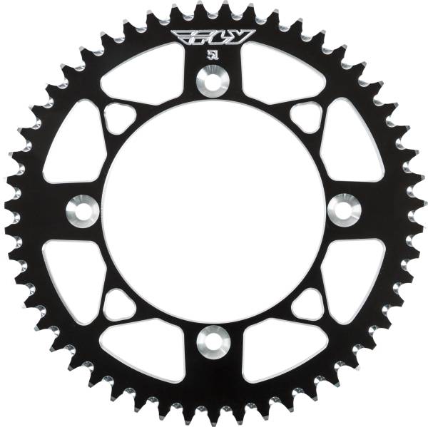 FLY RACING - REAR SPROCKET ALUMINUM 51T-420 BLK HON - Image 1