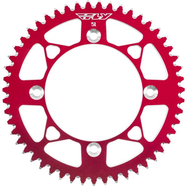 FLY RACING - REAR SPROCKET ALUMINUM 51T-420 RED HON - Image 1