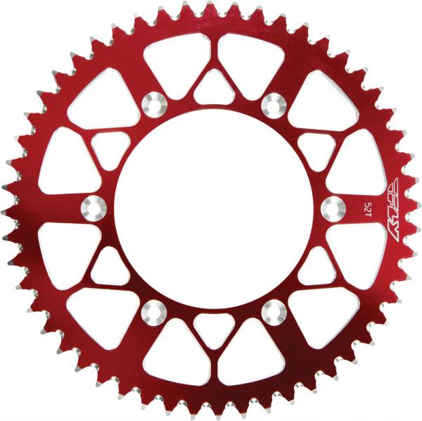 FLY RACING - REAR SPROCKET ALUMINUM 52T-420 RED HON - Image 1