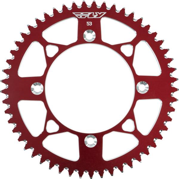 FLY RACING - REAR SPROCKET ALUMINUM 53T-420 RED HON - Image 1