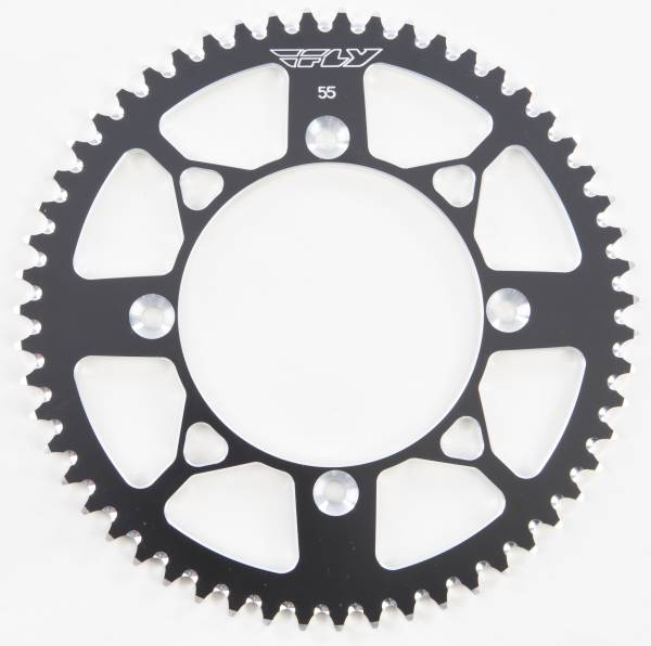 FLY RACING - REAR SPROCKET ALUMINUM 55T-420 BLK HON - Image 1