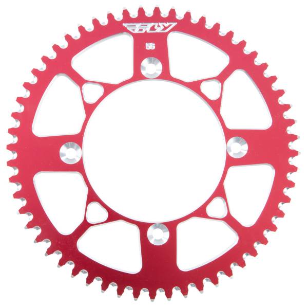 FLY RACING - REAR SPROCKET ALUMINUM 56T-420 RED HON - Image 1