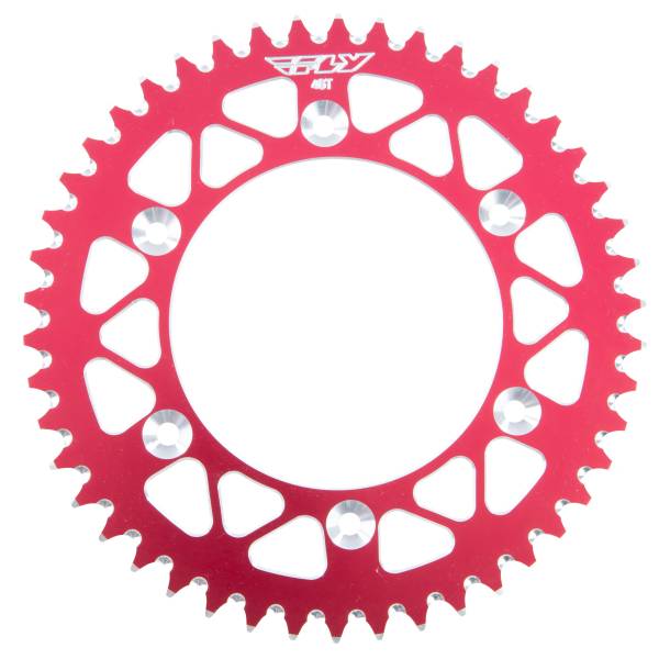 FLY RACING - REAR SPROCKET ALUMINUM 46T-520 RED HON - Image 1