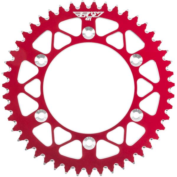 FLY RACING - REAR SPROCKET ALUMINUM 47T-520 RED HON - Image 1