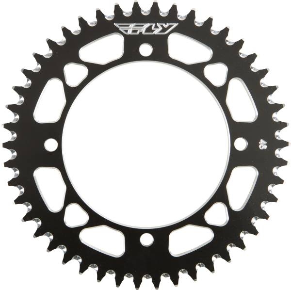 FLY RACING - REAR SPROCKET ALUMINUM 46T-420 BLK KAW/SUZ - Image 1