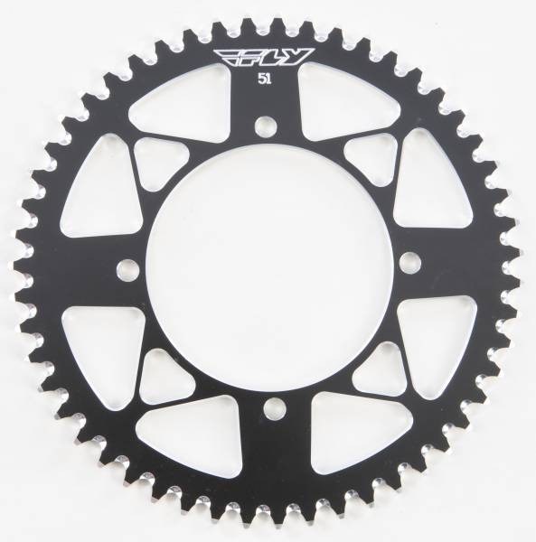 FLY RACING - REAR SPROCKET ALUMINUM 51T-420 BLK KAW/SUZ - Image 1