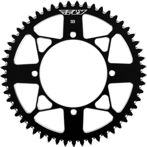 FLY RACING - REAR SPROCKET ALUMINUM 53T-420 BLK KAW/SUZ - Image 1