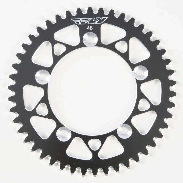 FLY RACING - REAR SPROCKET ALUMINUM 46T-420 BLK HUSQ/KTM - Image 1