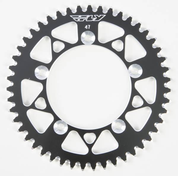 FLY RACING - REAR SPROCKET ALUMINUM 47T-420 BLK HUSQ/KTM - Image 1