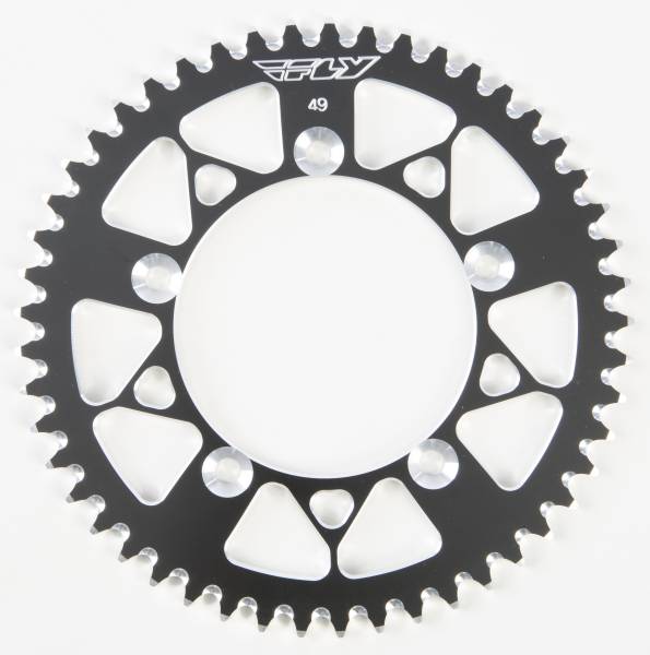 FLY RACING - REAR SPROCKET ALUMINUM 49T-420 BLK HUSQ/KTM - Image 1