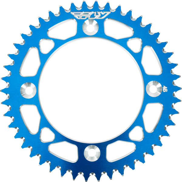 FLY RACING - REAR SPROCKET ALUMINUM 46T-428 BLU HUSQ/KTM - Image 1