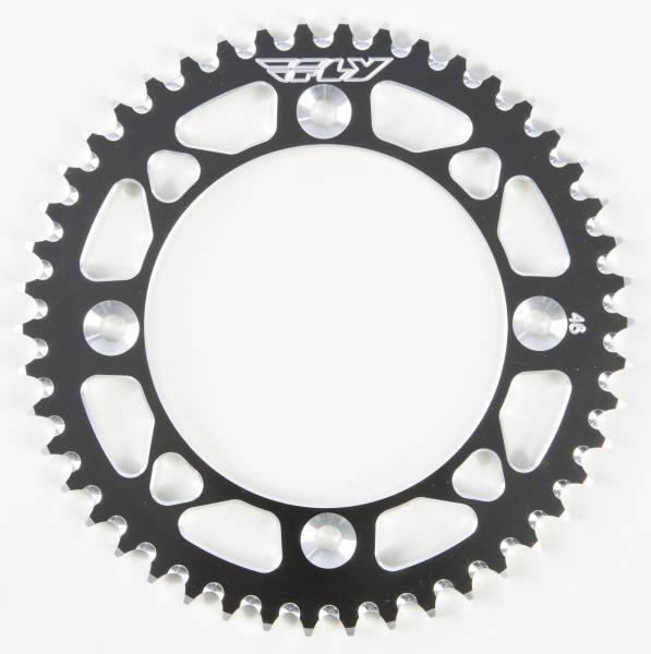 FLY RACING - REAR SPROCKET ALUMINUM 46T-428 BLK HUSQ/KTM - Image 1