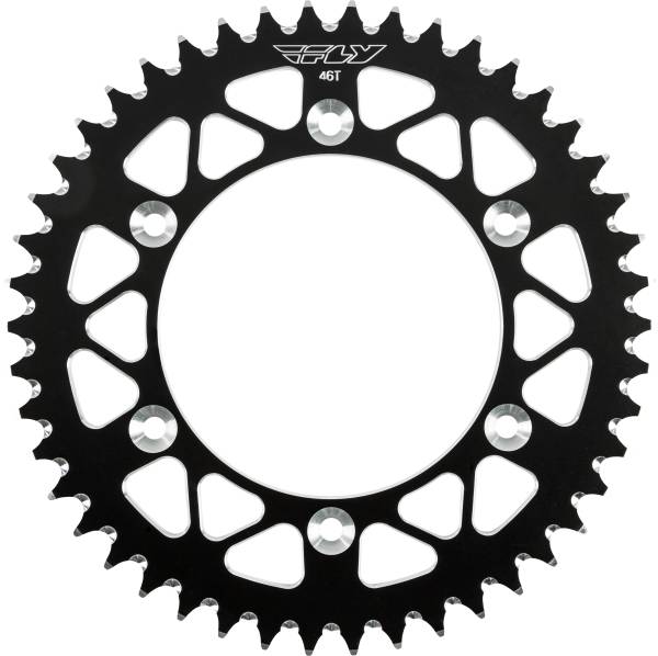 FLY RACING - REAR SPROCKET ALUMINUM 46T-520 BLK HUSQ/KTM - Image 1