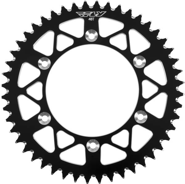 FLY RACING - REAR SPROCKET ALUMINUM 48T-520 BLK HUSQ/KTM - Image 1