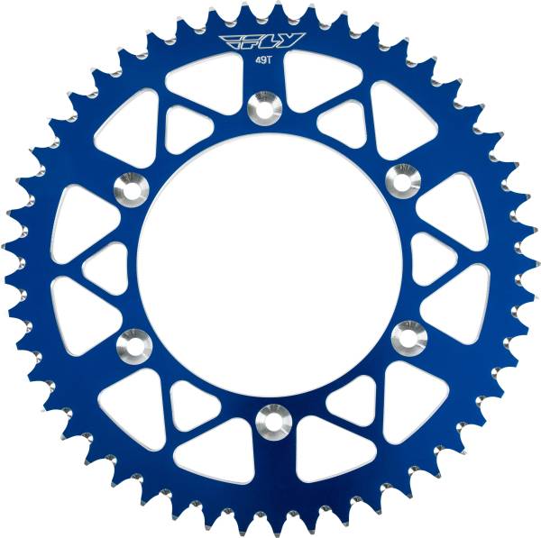 FLY RACING - REAR SPROCKET ALUMINUM 49T-520 BLU HUSQ/KTM - Image 1