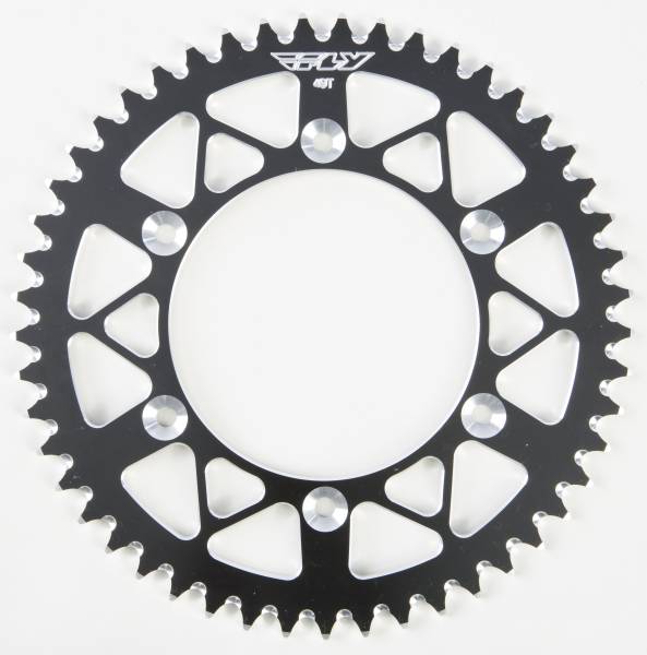 FLY RACING - REAR SPROCKET ALUMINUM 49T-520 BLK HUSQ/KTM - Image 1