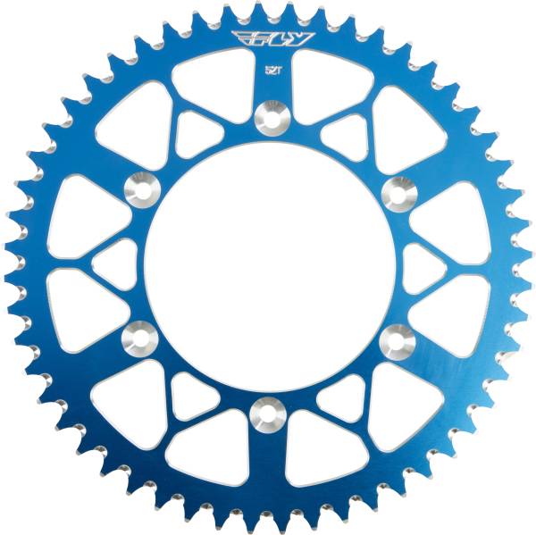 FLY RACING - REAR SPROCKET ALUMINUM 52T-520 BLU HUSQ/KTM - Image 1