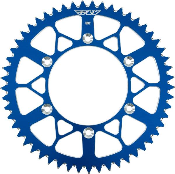 FLY RACING - REAR SPROCKET ALUMINUM 53T-520 BLU HUSQ/KTM - Image 1