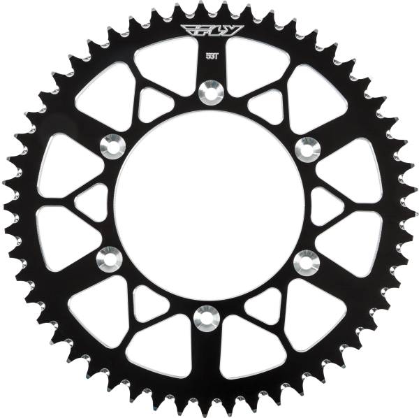 FLY RACING - REAR SPROCKET ALUMINUM 53T-520 BLK HUSQ/KTM - Image 1