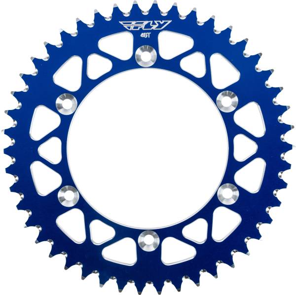 FLY RACING - REAR SPROCKET ALUMINUM 46T-520 BLU HON/YAM - Image 1