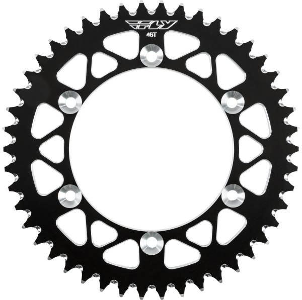 FLY RACING - REAR SPROCKET ALUMINUM 46T-520 BLK HON/YAM - Image 1