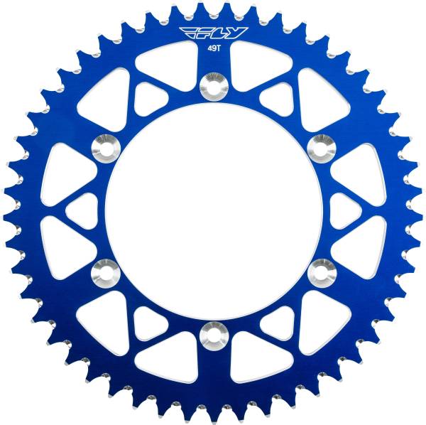 FLY RACING - REAR SPROCKET ALUMINUM 49T-520 BLU HON/YAM - Image 1