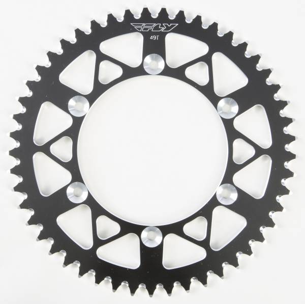 FLY RACING - REAR SPROCKET ALUMINUM 49T-520 BLK HON/YAM - Image 1