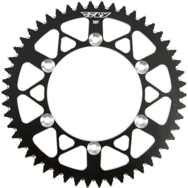 FLY RACING - REAR SPROCKET ALUMINUM 50T-520 BLK HON/YAM - Image 1