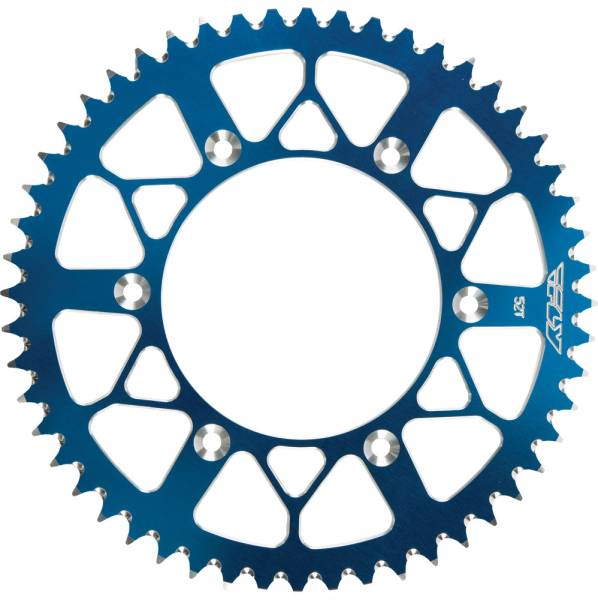 FLY RACING - REAR SPROCKET ALUMINUM 52T-520 BLU HON/YAM - Image 1