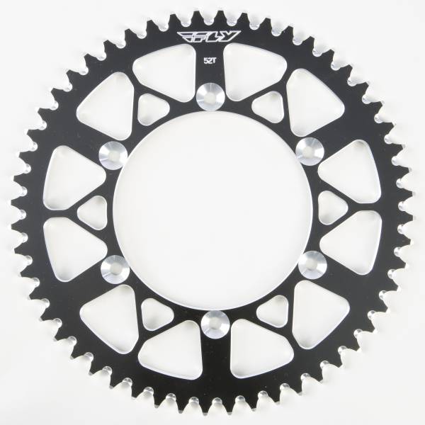 FLY RACING - REAR SPROCKET ALUMINUM 52T-520 BLK HON/YAM - Image 1