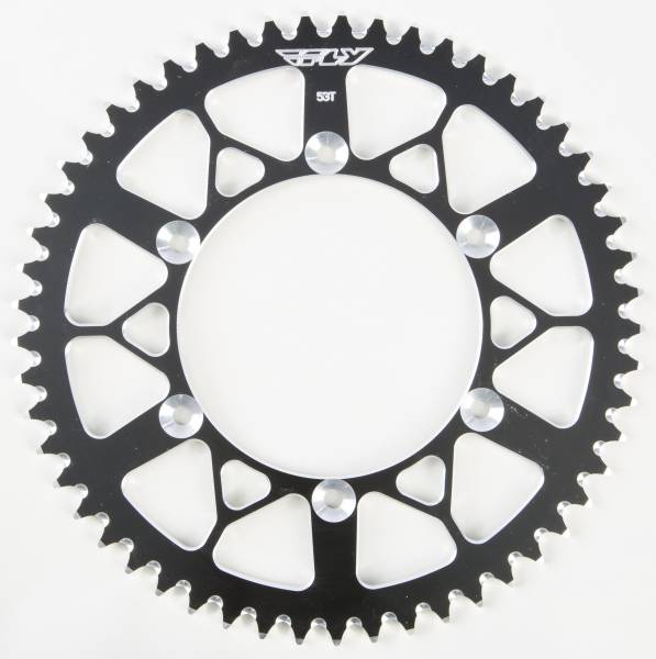 FLY RACING - REAR SPROCKET ALUMINUM 53T-520 BLK HON/YAM - Image 1