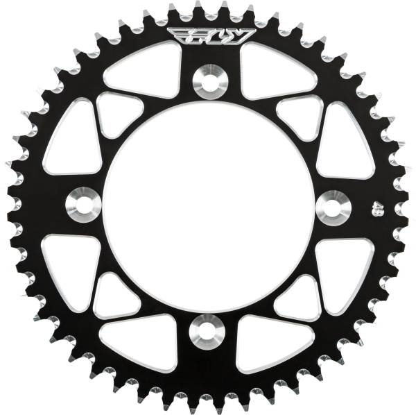 FLY RACING - REAR SPROCKET ALUMINUM 48T-428 BLK SUZ/YAM - Image 1