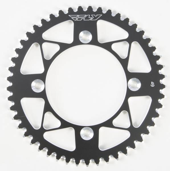 FLY RACING - REAR SPROCKET ALUMINUM 49T-428 BLK SUZ/YAM - Image 1