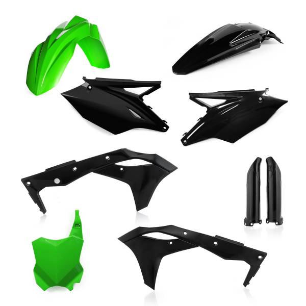 ACERBIS - FULL PLASTIC KIT KAW GREEN/BLACK - Image 1