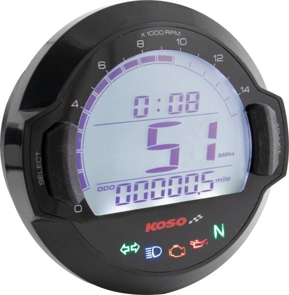 KOSO - DL-03SR DIGITAL GAUGE BLACK BEZEL - Image 1