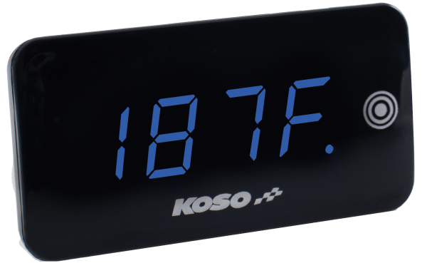 KOSO - SUPER SLIM TOUCH SCREEN VOLT & TEMP GAUGE BLUE DISPLAY - Image 1