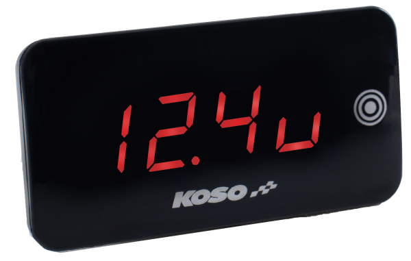 KOSO - SUPER SLIM TOUCH SCREEN VOLT & TEMP GAUGE RED DISPLAY - Image 1