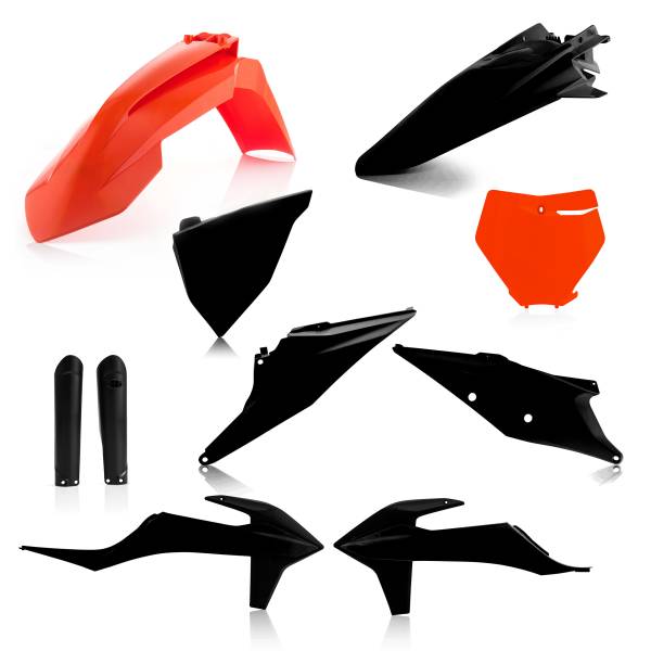 ACERBIS - FULL PLASTIC KIT ORANGE TO BLACK - Image 1