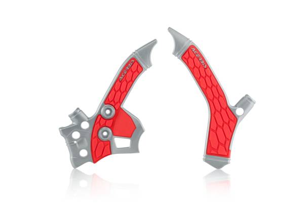 ACERBIS - X-GRIP FRAME GUARDS SILVER/RED - Image 1