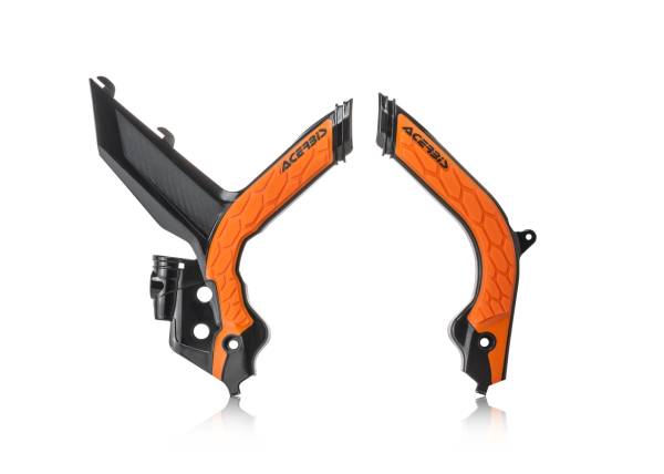 ACERBIS - X-GRIP FRAME GUARDS BLACK/ORANGE - Image 1