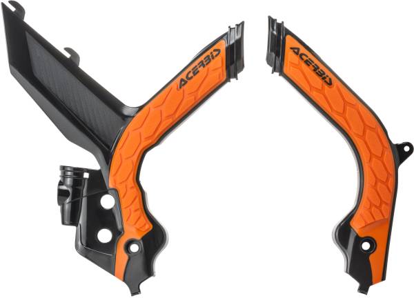 ACERBIS - X-GRIP FRAME GUARDS BLACK/ORANGE - Image 1