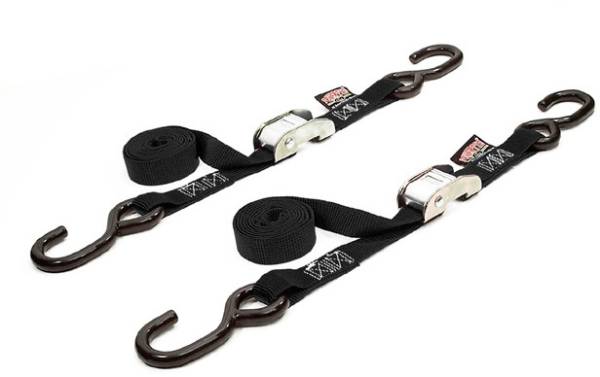 POWERTYE - TIE-DOWN CAM S-HOOK 1"X5.5' BLACK PAIR - Image 1