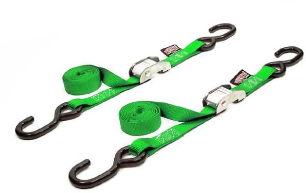 POWERTYE - TIE-DOWN CAM S-HOOK 1"X5.5' GREEN PAIR - Image 1