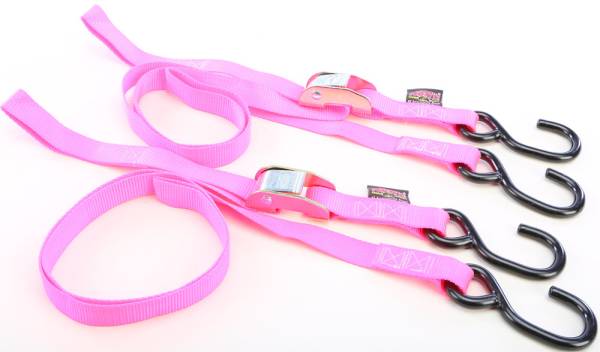 POWERTYE - TIE-DOWN CAM S-HOOK 1"X5.5' PINK PAIR - Image 1