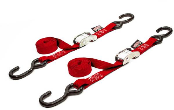 POWERTYE - TIE-DOWN CAM S-HOOK 1"X5.5' RED PAIR - Image 1