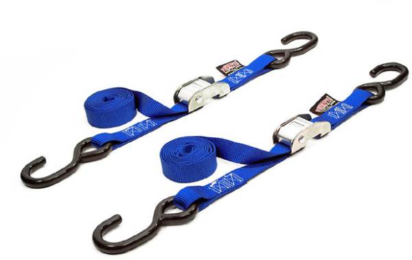 POWERTYE - TIE-DOWN CAM S-HOOK 1"X5.5' BLUE PAIR - Image 1