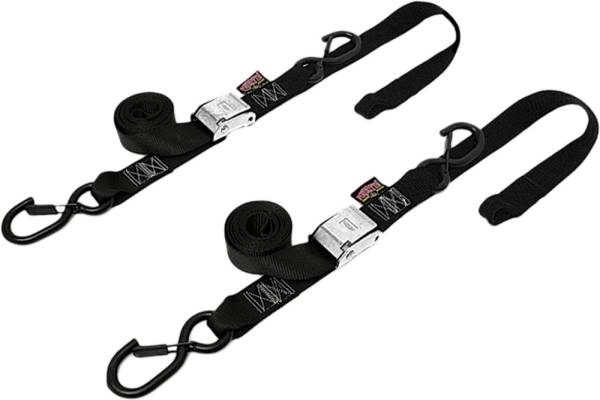 POWERTYE - TIE-DOWN RAT SEC HOOK SOFT-TYE 1.5"X6.5' BLACK/BLACK PAIR - Image 1